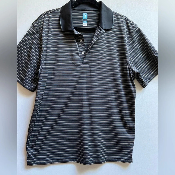 PGA Tour Golf stripe polo air flux shirt Sz L - Picture 1 of 6